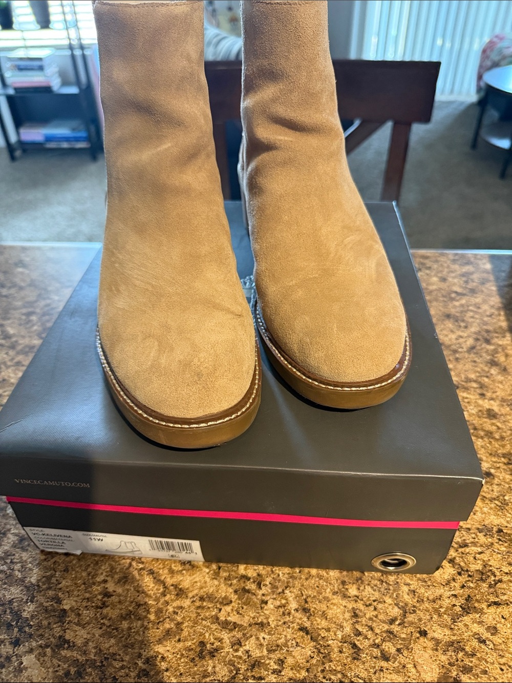 Vince Camuto Chestnut Suede Ankle Booties